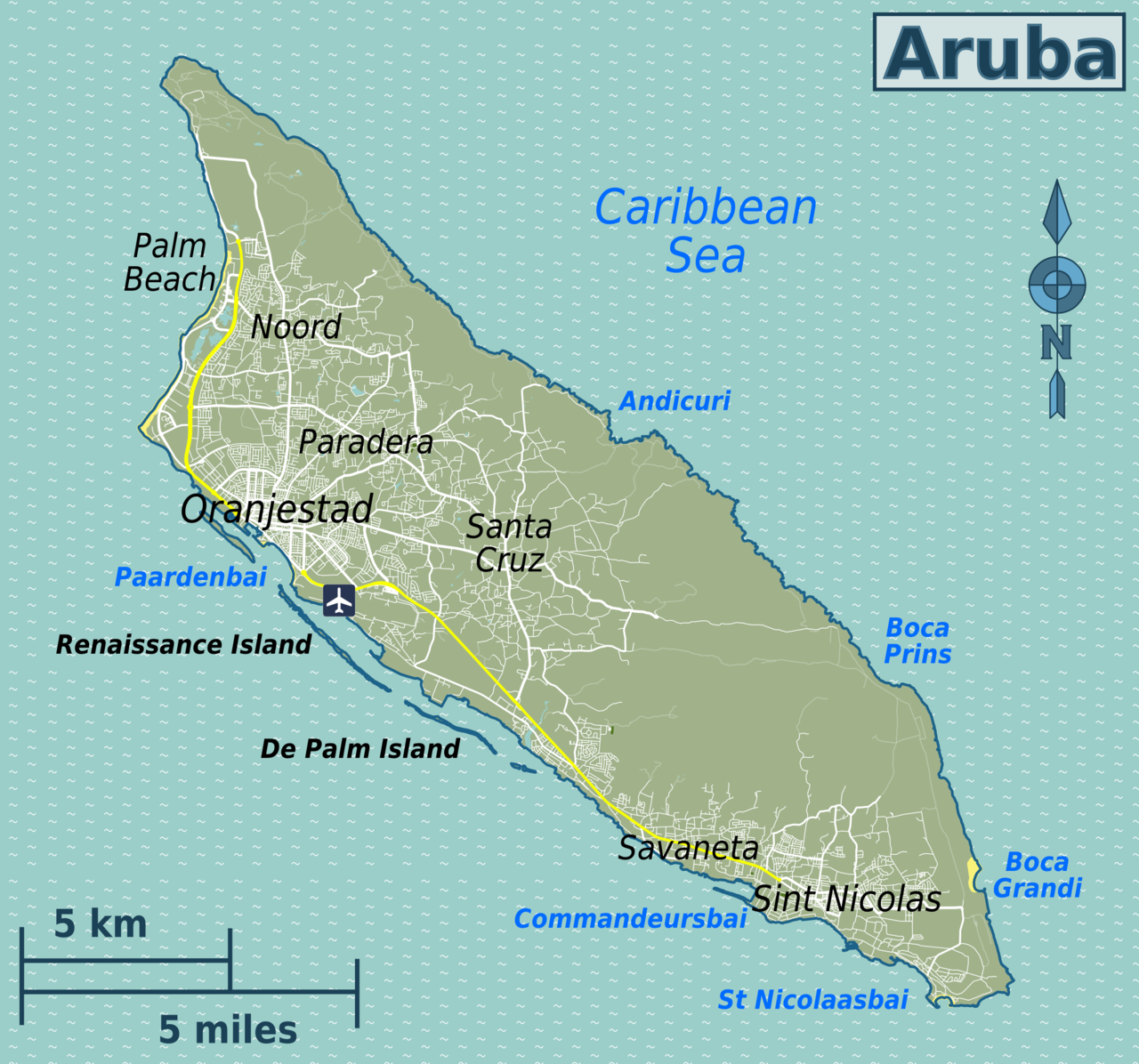 aruba day trip map south beaches lagoon