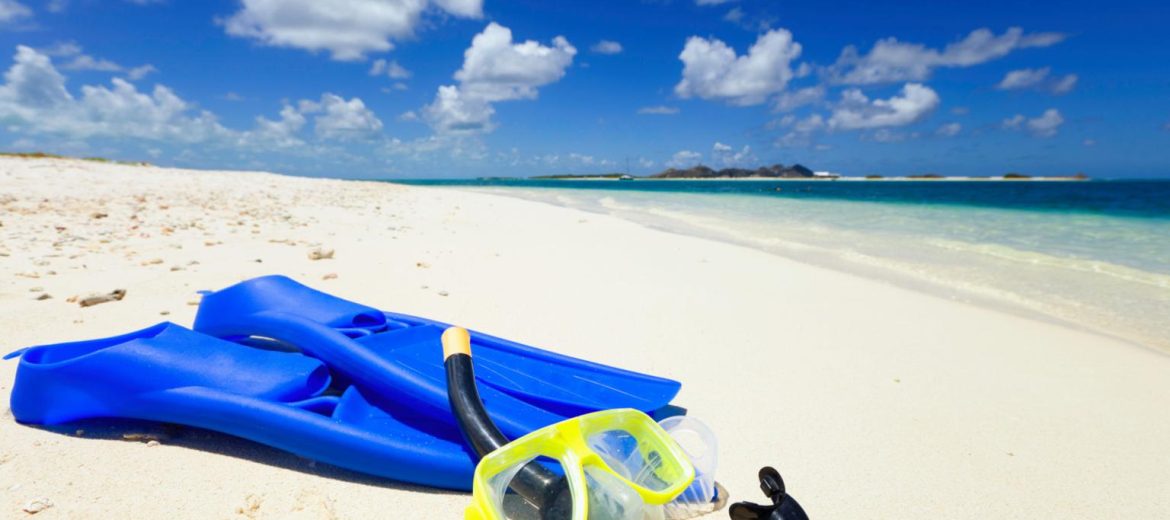 snorkeling gear mask fins beach aruba