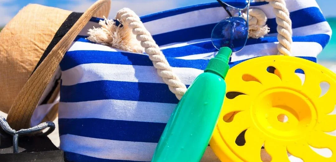 aruba beach essentials bag sunscreen snorkel