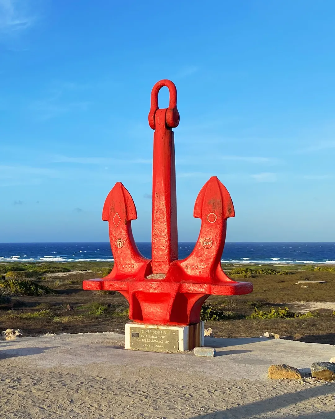 rodgers beach red anchor landmark aruba