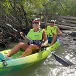 Guests kayaking through mangroves during the Morning – Afternoon Mangel Halto Kayak & Snorkeling Tour in Aruba